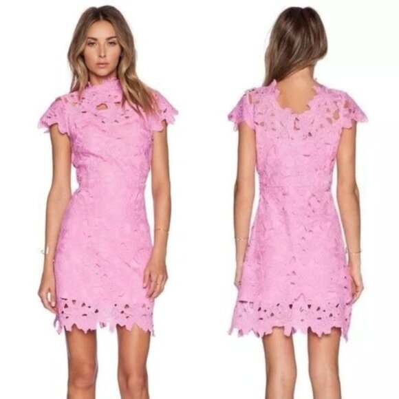 J.O.A. pink floral embossed eyelet mini dress S - Picture 13 of 13
